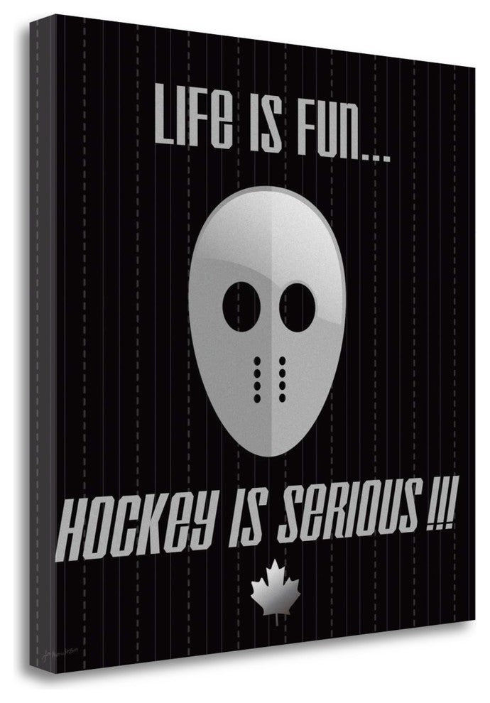 "Hockey Is Serious" By Jo Moulton, Giclee Print on Gallery Wrap Canvas
