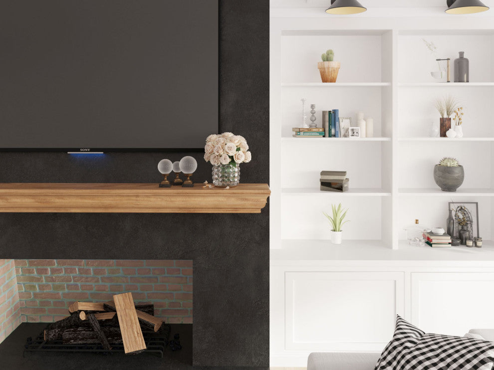 Dogberry Collections Shaker Wood Mantel, Aged Oak, 72"