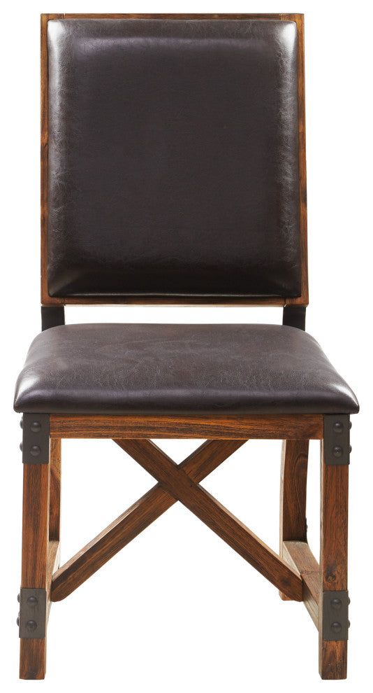 INK+IVY Lancaster Industrial Dining Table, Amber, Round Dining Set