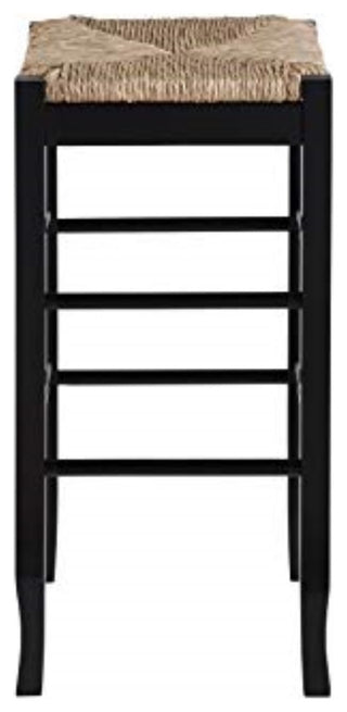 29" Square Rush Barstool, Black