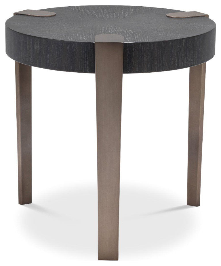 Charcoal Gray Oak Veneer Side Table | Eichholtz Oxnard