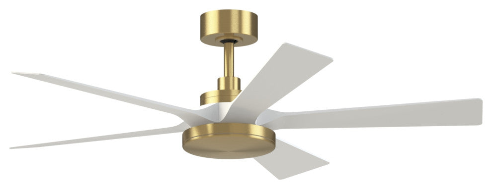 TorchAire 52" Indoor/Outdoor Fan With LED Light Kit Satin Brass/White Blades