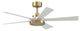 TorchAire 52" Indoor/Outdoor Fan With LED Light Kit Satin Brass/White Blades