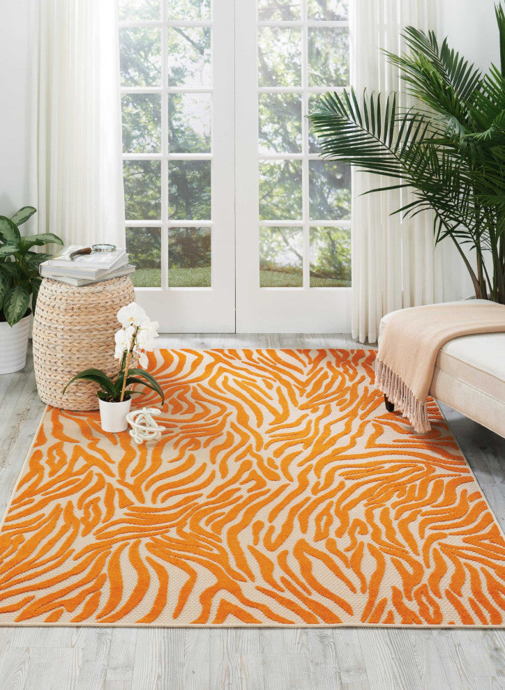 Nourison Aloha 9'6" x 13' Orange Contemporary Rug