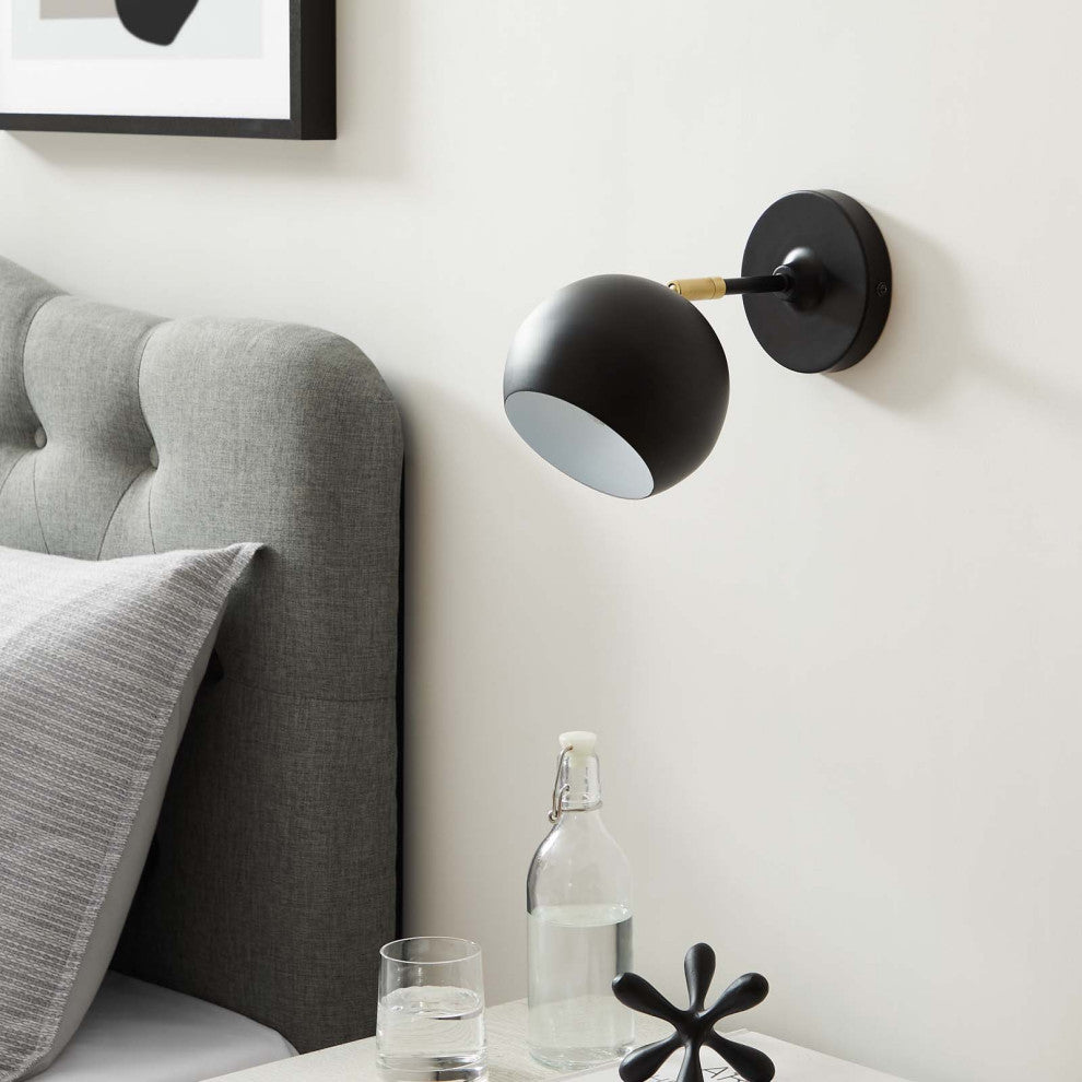 Chalice 4" Swing-Arm Metal Wall Sconce, Black