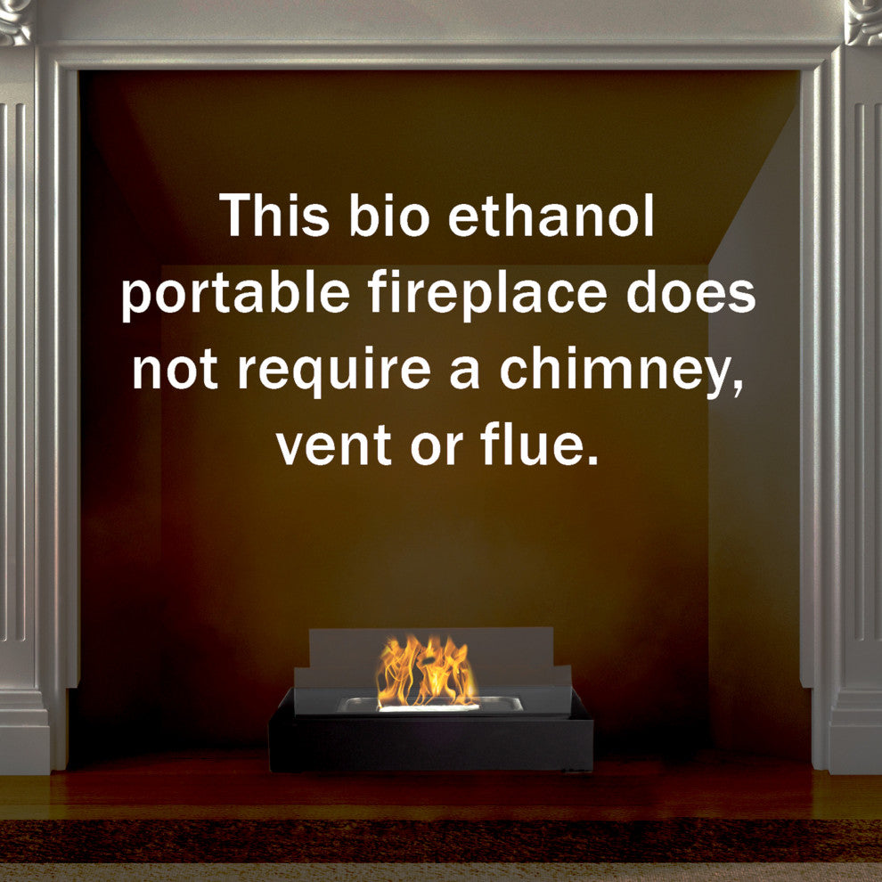 2 Bio Ethanol Tabletop Set Indoor or Outdoor Smokeless Portable Fireplace