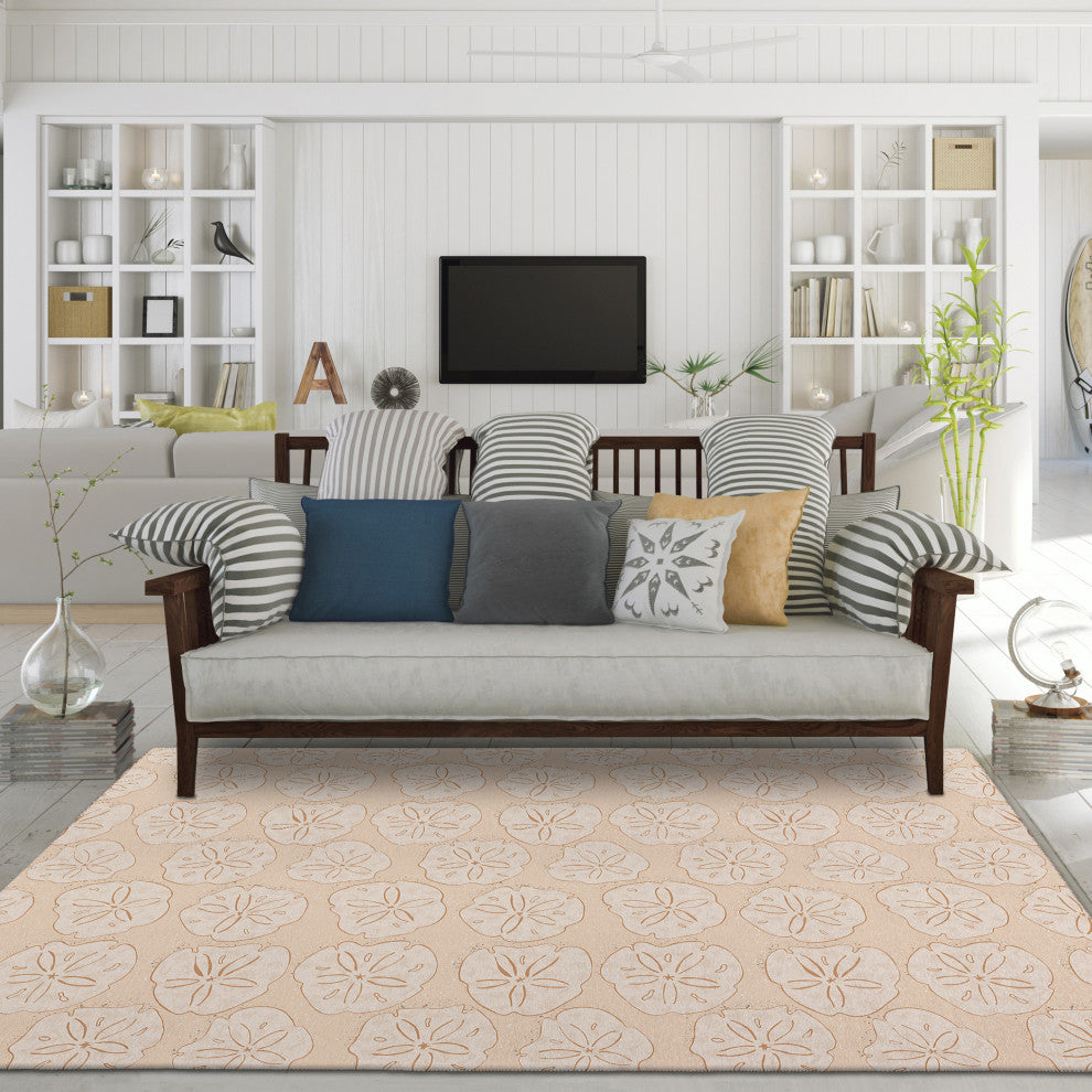 Indoor/Outdoor Seabreeze SZ10 Peach Machine Washable 8' x 10' Rug