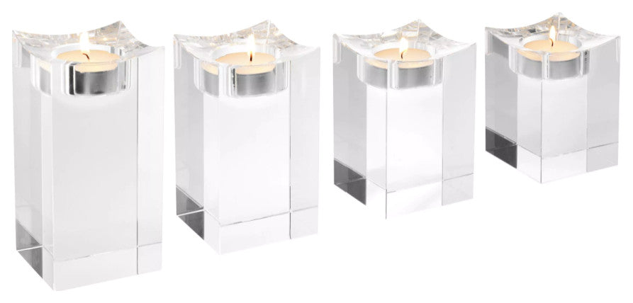 Crystal Tealight Holder, 4-Piece Set, Eichholtz Giancarlo