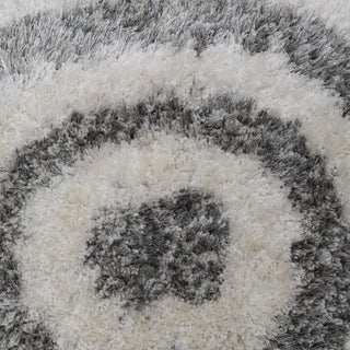 HAND TUFTED SHAG POLYESTER ECO-FRIENDLY AREA RUGS -  Gray&White Color, Geometric