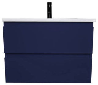 Salt 20Dx30" Floating Bathroom Vanity, Navy With Acrylic Top