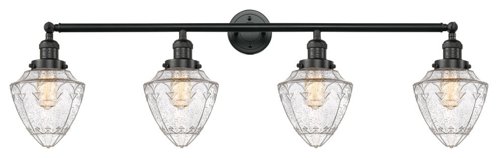 Innovations 215-BK-G664-7-LED 4 Light Bath Vanity Light, Matte Black