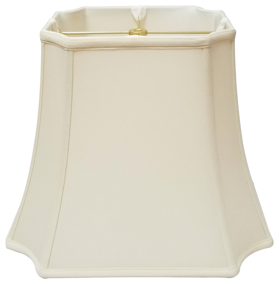 Royal Designs Rectangle Inverted Cut Corners Lamp Shade, Eggshell, 13x13x11.5