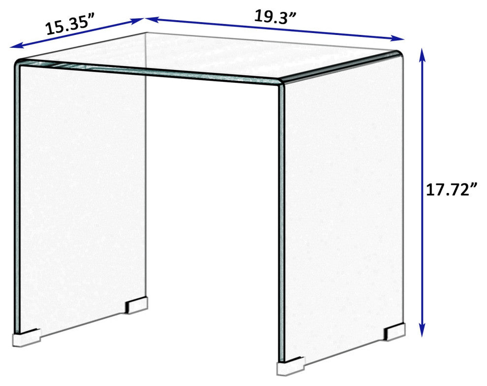 Whole Tempered Glass Coffee Table Clear End Table Transparent Side Table