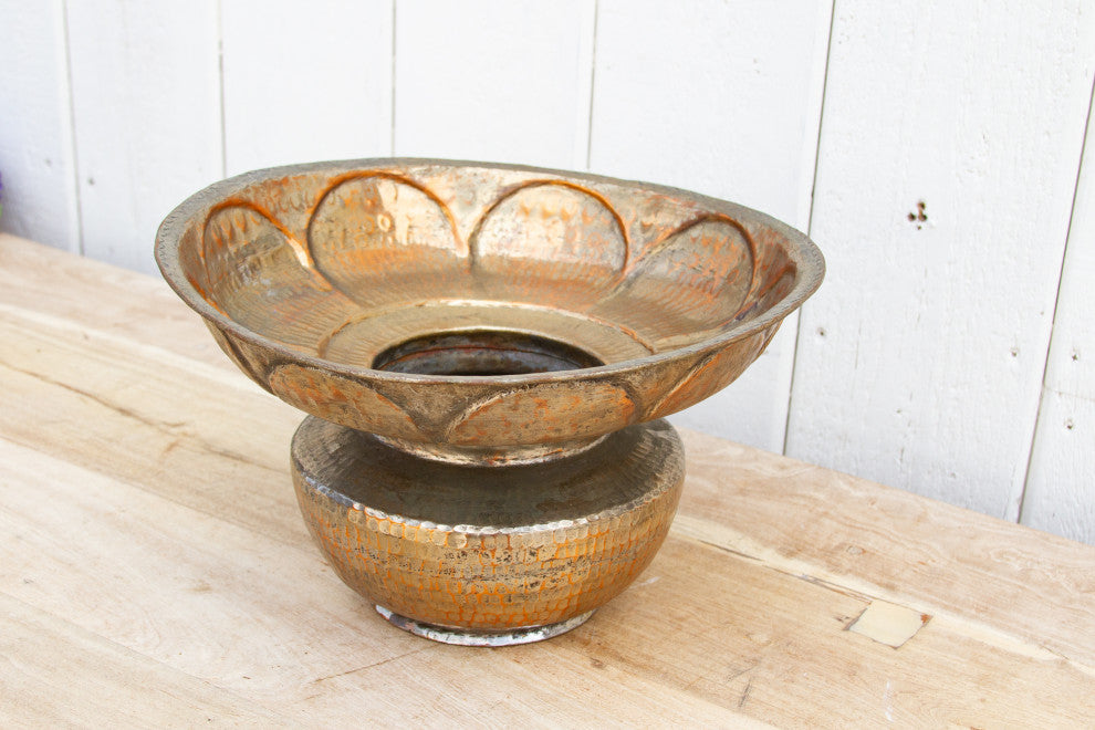 19th Century Silvering Copper Water Bowl