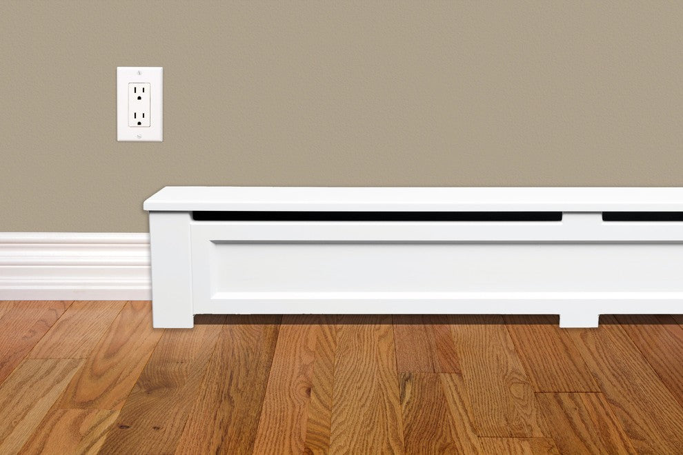 Wood Baseboard Heater Cover 3ft Length, Shaker, Closed Endcaps