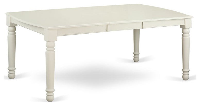 9-Piece 60/78" Table With 18" Leaf and 8 Chair, Linen White Leg and Dark Shitake