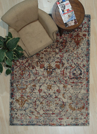 Hand Crafted Wool and Viscose Beige/Gold Contemporary, 5'x8'