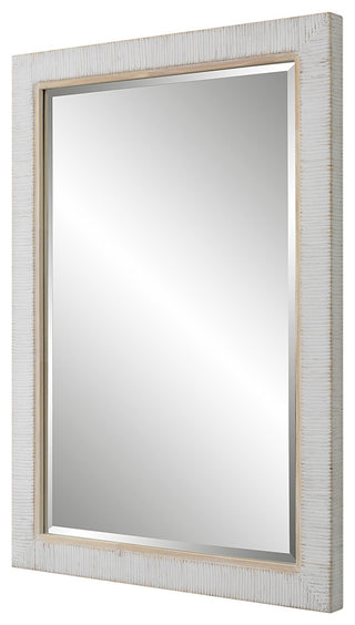 Uttermost Cape Whitewashed Rattan Mirror