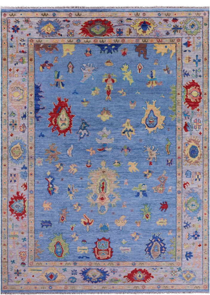 Hand Knotted Turkish Oushak Wool Rug 9' 0" X 12' 9" - Q13600