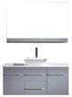 48" Single Bathroom Vanity, Gray, White Stone_brushed Nickel