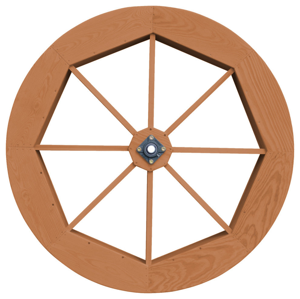 Pressure Treated Pine Waterwheel, Cedar Stain, 48"