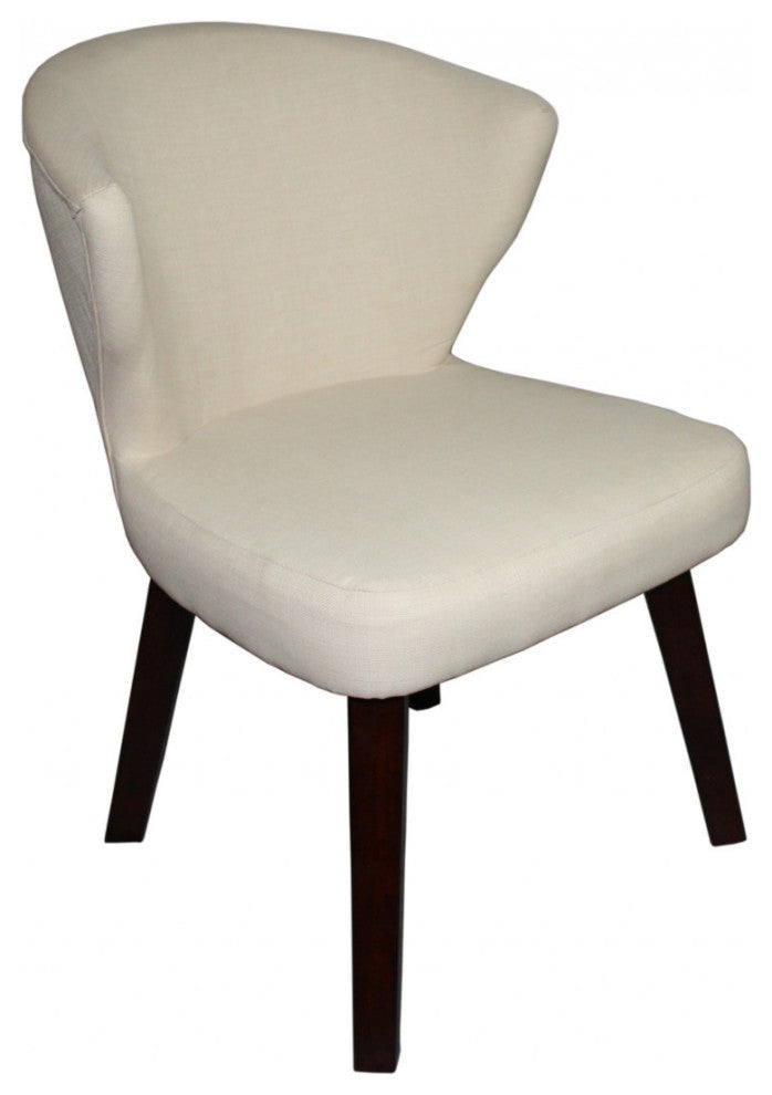 31" Cream and Black Wooden Curve Back Dining or Accent Chair