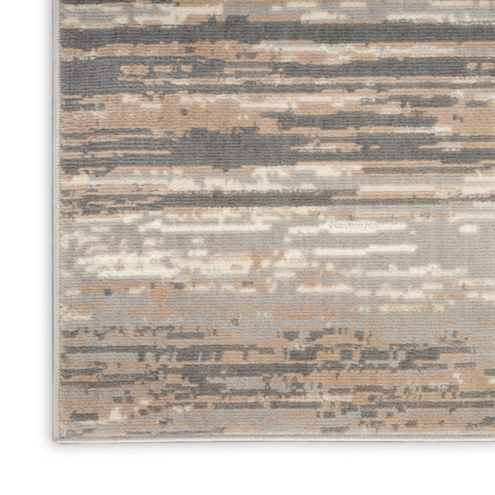 Nourison Jubilant 2'3" x 7'3" Grey Beige Modern Indoor Rug