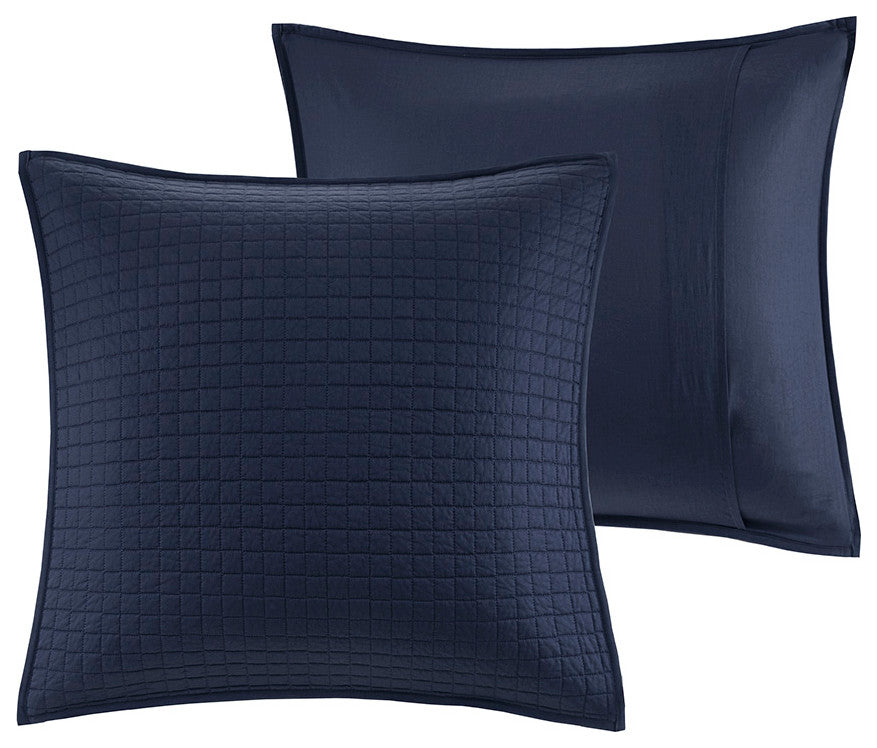 Urban Habitat Brooklyn Pom-Pom 7-Piece Duvet Cover Set, Indigo Blue
