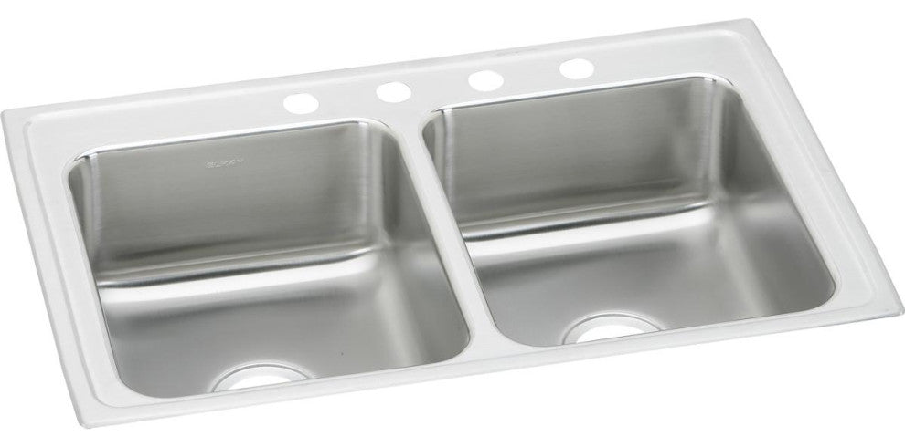 LR33195 Lustertone Classic Stainless Steel 33" Double Bowl Drop-in Sink