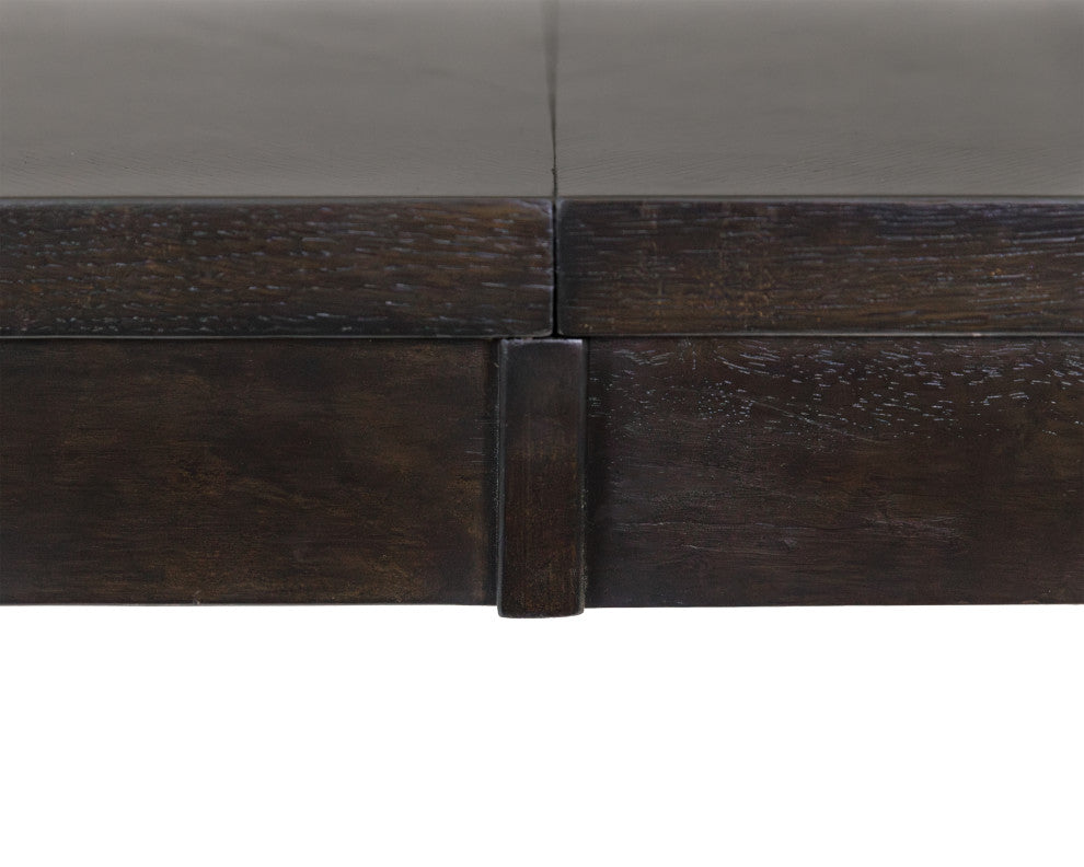 Modern Wood Rectangular Extension Kitchen Dining Table, Black