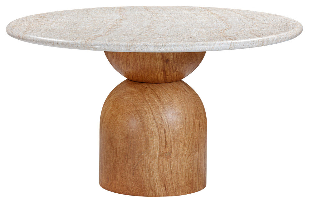 Cynthia Travertine Concrete Indoor / Outdoor 54" Round Dining Table