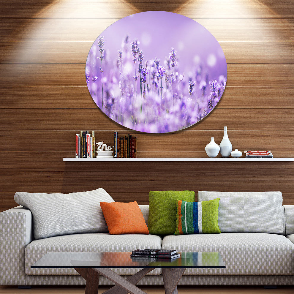 Stunning Purple Lavender Field, Landscape Round Wall Art, 11"
