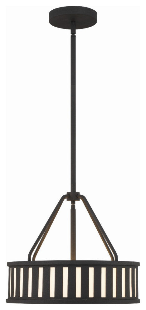 Kendal 3-Light Pendant, Black Forged