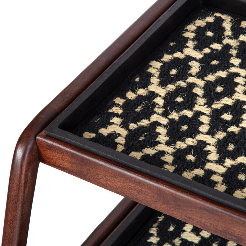 Double-Tier Brown Stand With 2-Pair Rubber Boot Trays Madagascar