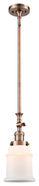 Canton 1-Light Mini Pendant, Antique Copper, Matte White
