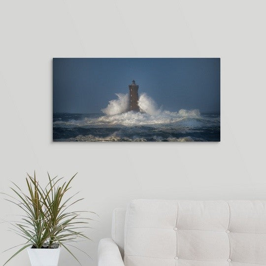 "Bretagne, Lighthouse II" Wrapped Canvas Art Print, 30"x15"x1.5"