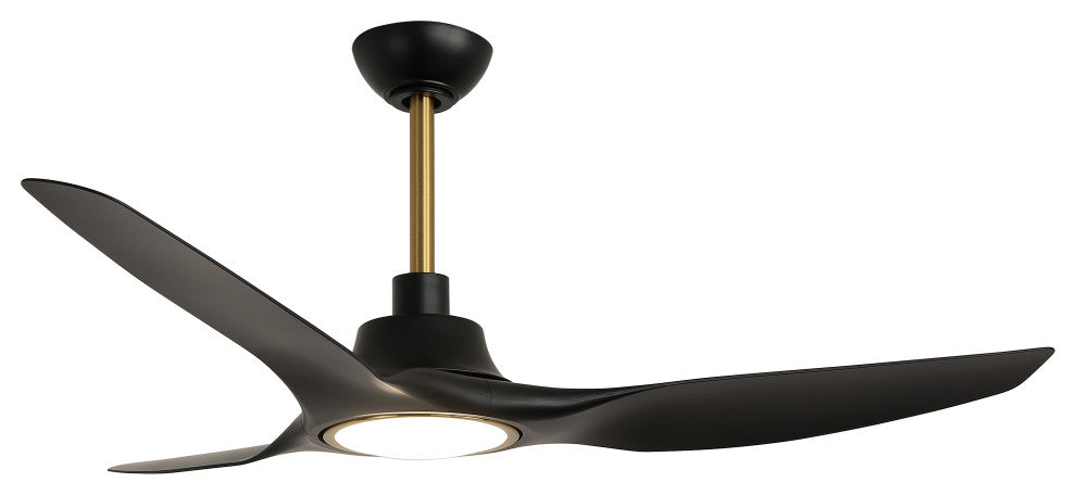 52-inch Modern Black LED Smart Ceiling Fan with Remote