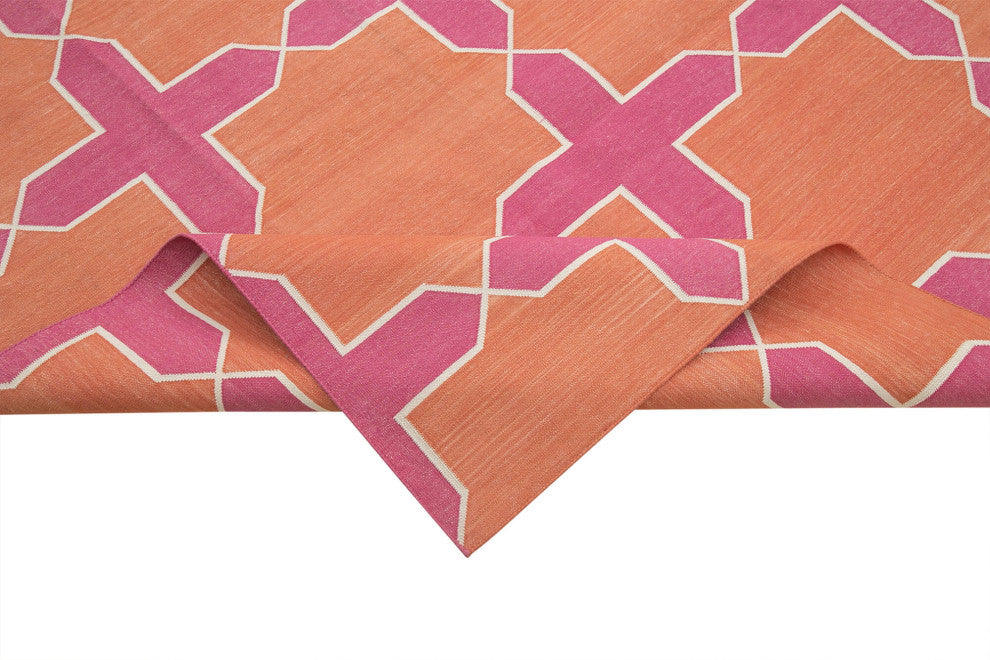 Rug N Carpet - Handmade Wool 10' 1'' x 13' 9'' Flatweave Dhurrie Kilim Rug