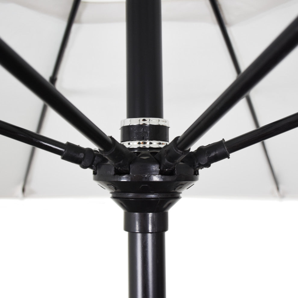 9'' Matted Black Collar Tilt Lift Fiberglass Rib Aluminum Umbrella, Pacifica, Burgundy