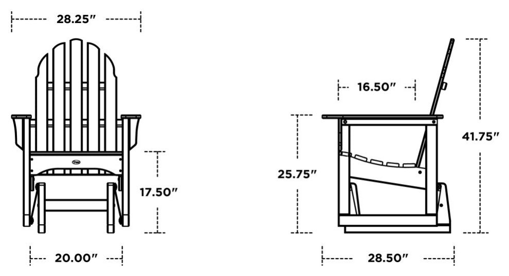 Cape Cod Adirondack Glider Chair, Rainforest Canopy