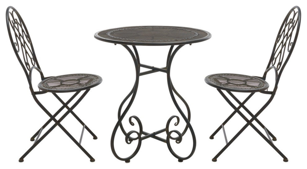 Safavieh Adriel 3Pc Bistro Set, Black Rust