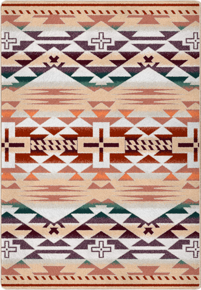 Rustic Cross Oka, Beige, 4'x5'