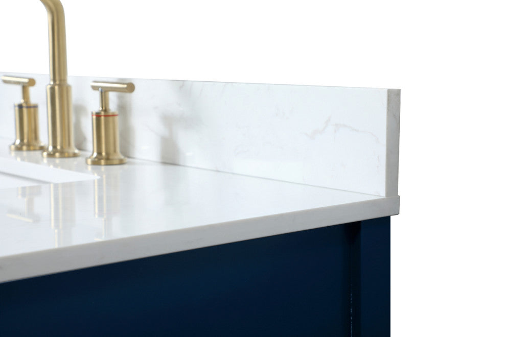 Tobias 32" Single Bathroom Vanity, Blue, With Backsplash