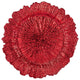 Round Plastic Charger Plate With Electroplating Finish, Red, Set of 6
