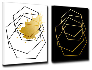 Wall Decor 'Gilt Mod III' in ArtPlexi, 30"x20" 2-Panels