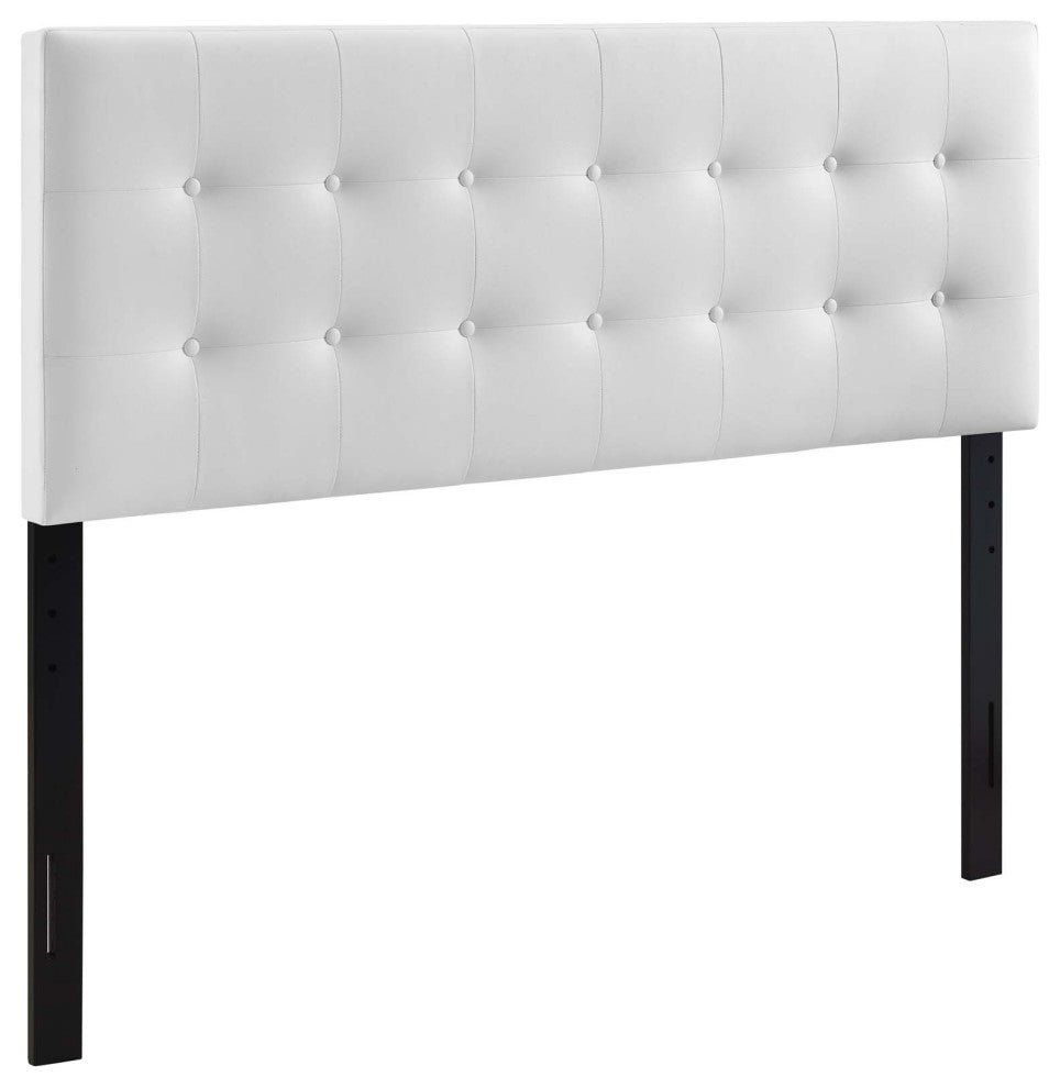 Modway Bedroom Emily King Vinyl Headboard, White