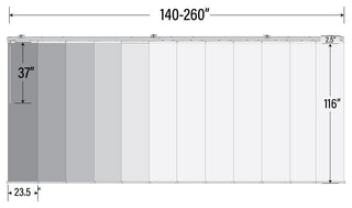 Arias 12-Panel Track Extendable Vertical Blinds 140-260"W