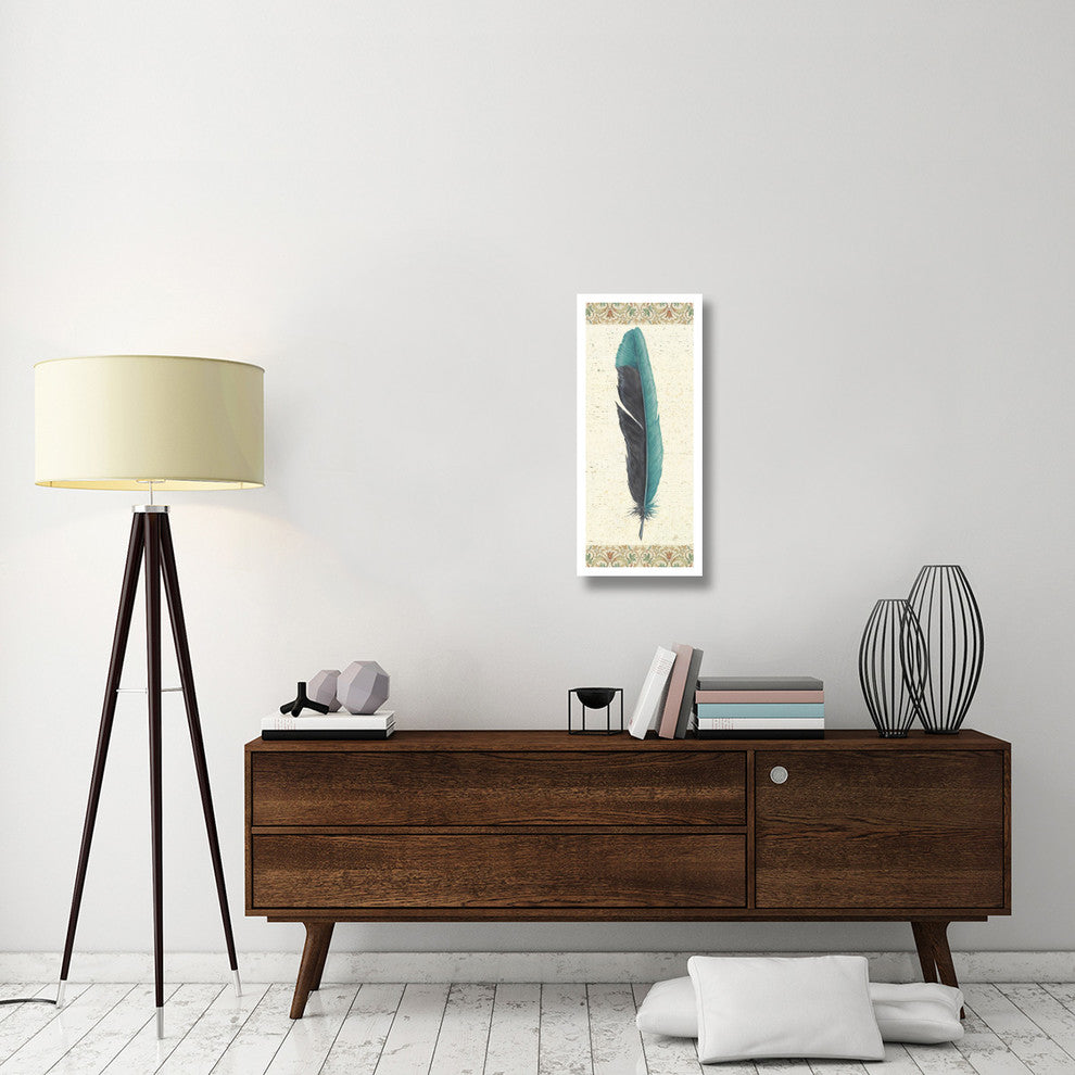 "Feather Tales V" Digital Paper Print by Daphne Brissonnet, 14"x32"