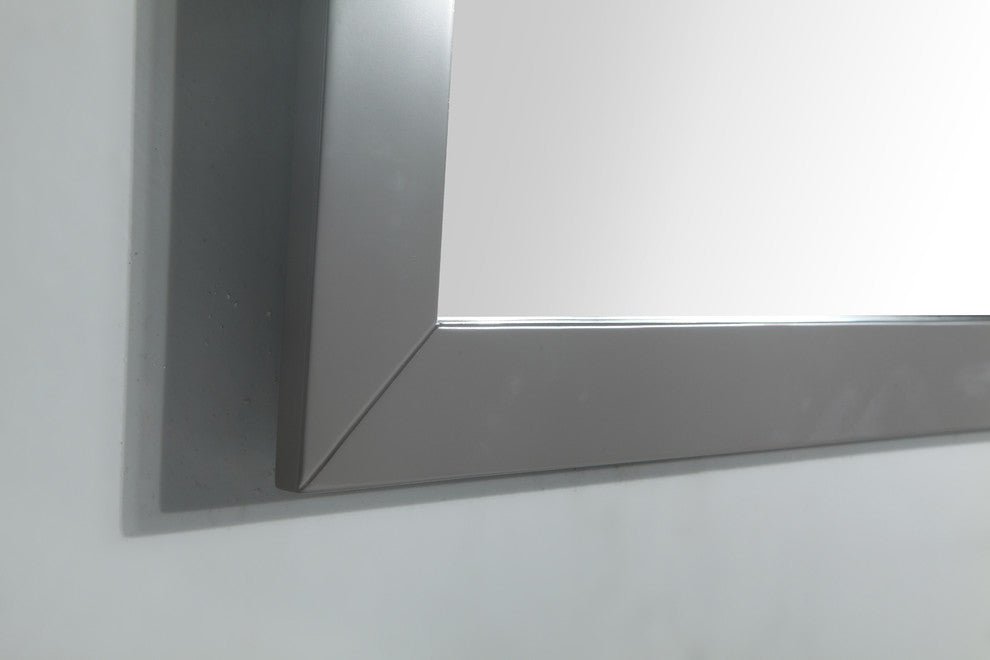 Bathroom Vanity Set With Engineered Marble Top, Gray, LED Sensor Mirror, 36"