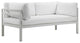 Benzara BM287723 Outdoor Sofa White Water Resistant Fabric, Aluminum Frame